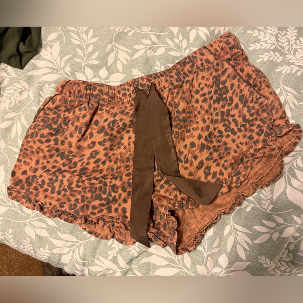 Aerie Brown Leopard Print Sleep Shorts